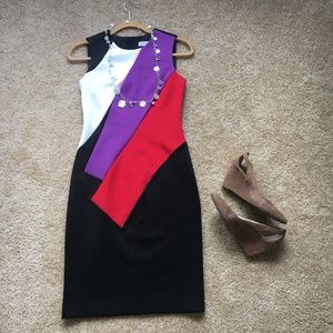 Calvin Klein Color Blocked Sheath Dress